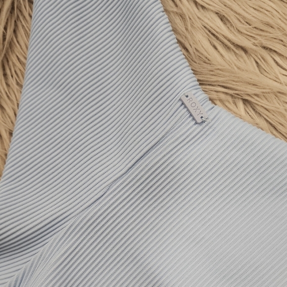 Roxy Bel Air Blue Ribbed Love The Sunseeker Cheeky Bikini Bottom - Picture 7 of 8